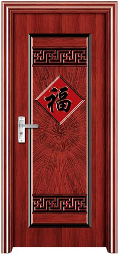 门业图片-钢木室内门钢木室内门BTF-6057 红拼木图片